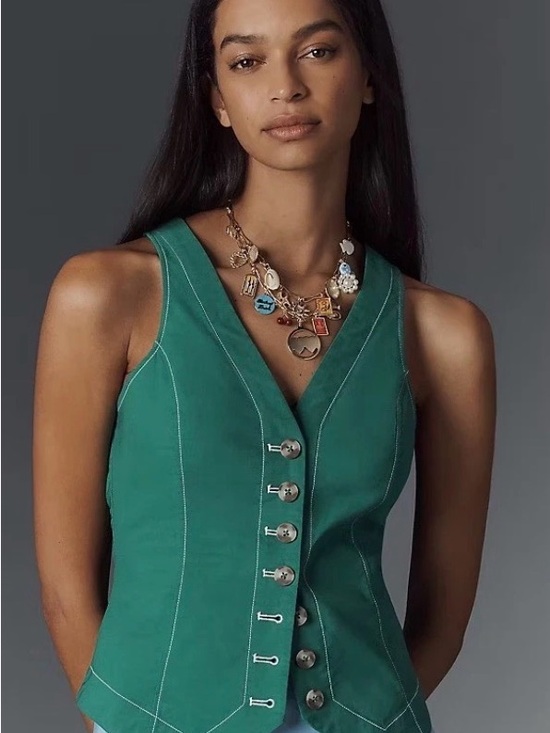 Anthropologie Jackets & Blazers - Anthropology V-Neck Button Front Vest